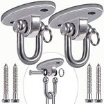 SELEWARE 2 Pieces 900KG Capacity Stainless Steel 180° Swing Hangers, Heavy Duty Swing Hooks for Concrete Ceiling Wooden, Hanging Hardware for Por Porch Yoga Playground Hammock Gym Swing Sets