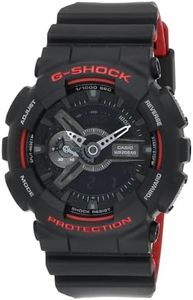 G-SHOCK GA110HR-1A Mens Black/Red Analog/Digital Watch with Black Band