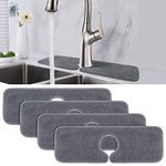 PoYang 4 Pack Kitchen Sink Splash Guard: Short Faucet Mat for Kitchen Sink, Super Absorbent Microfiber Sink Protectors for Kitchen Sink Mat, Machine Washable Kitchen Splatter Screens 17.7'' x 4.7''