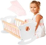 Green series Kinderplay Baby Doll Crib | Baby Doll Cradle - Baby Doll Crib Set | Babydoll Crib | Bassinet Doll | Baby Doll Beds and Cribs | Babydoll Cradle | Baby Doll Cribs White GS2100