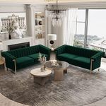 ANTTYBALE 83'' Velvet Couch Sofa Mid-Century Modern Love Seat Chesterfield 3 Seat Couches Sofa for Living Room Apartment