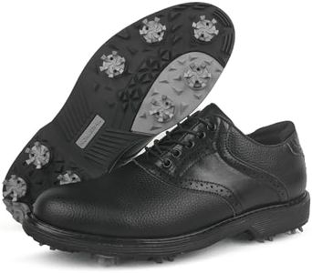 Zakey Spikes Golf Shoes Men Professional Golf Shoes Waterproof Walking Footwears for Golfers Outdoor Gym Sneakers (12,Black)