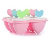 pass pass Set 6 Plastic Heart Shape Ice Cream Candy Kulfi Maker Mould