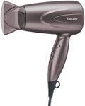 Beurer HC17 Hairdryer, Lightweight Hairdryer with Folding Function, 2 Heat & Blower Settings, 1300 Watts, Overheating Protection & Professional Nozzle, Foldable Handle for Travelling, Purple