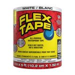 Flex Tape - Super Strong Waterproof Tape Works Underwater; Patch & Seal Indoor & Outdoor Projects; Instantly Stop Leaks with its Flexible, Thick Rubberized Adhesive Backing; Great for Home Repairs, Plumbing, Outdoor Gear, Marine & Water Sports, DIY Projects, Automotive Fixes, & More, WHITE, 4 in x 5 ft (10.2 cm x 1.52 m)