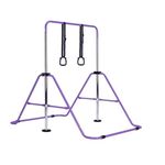 LN COZY CORNER Gymnastics Bar,Adjustable Horizontal Bar Gymnastics Training Kip Bar Gymnastics Equipment for Home Indoor outdoor (With Rings, Purple)