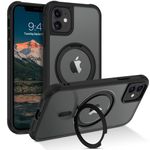 BENTOBEN iPhone 11 Phone Case, iPhone 11 Magnetic Case [Compatible with MagSafe] Rotatable Ring Holder Kickstand Design Shockproof Women Men Girl Boy Protective Cover for iPhone 11 6.1" 2019, Black