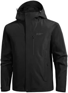 Pioneer Camp Mens Rain Jacket Raincoat Waterproof Shell Jacket Hooded Mens Rain Coat for Outdoor Hiking 4 Pockets Windbreaker