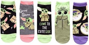 Star Wars Baby Yoda Come to the Cute Side Juniors/Womens 5 Pack Ankle Socks