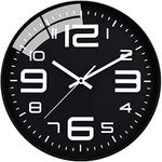 Rylan Wall Clock 12" Silent Quartz Decorative Latest Wall Clock Non-Ticking Classic Clock Battery Operated Round Easy to Read for Room/Home/Kitchen/Bedroom/Office/School