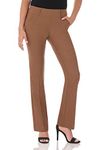 Rekucci Women's Ease into Comfort Classic Bootcut Pant w/Tummy Control, Chestnut, 18