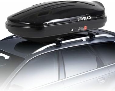 Garvee Heavy Duty Hard Shell Roof Top Cargo Carrier - 49(L) x30(W) x14(H) Waterproof Lockable Storage Box Capacity 165 Lbs 10 Cu Ft - Tool-Free Install- Fits SUV, Truck, Van