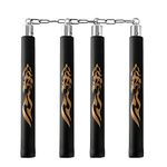 Nunchuck,2 Pack Safe Foam Rubber Training Nunchucks/Nunchakus with Steel Chain for Beginners Practice and Training (Black&Black)