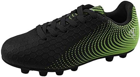 Vizari Stealth Firm Ground Soccer Cleats - Lightweight, Durable & Comfortable Kids & Youth Soccer Cleats with Excellent Traction - Girls & Boys Soccer Shoes with Padded Heel & Anti-Stretch Lining