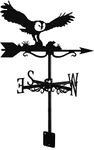 QDS Weather Vane for the Garden Fence & Shed Metal Outdoor Ornamental Wind Direction Indicator, Black (QDSWV)