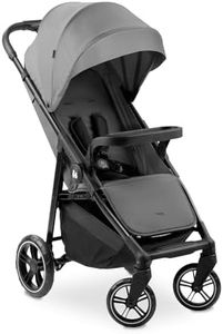 Hauck Shop N Care, Grey - Lightweight Pushchair (only 8.5 kg) with Snack Tray, Cup Holder & Raincover, Compact & One Hand Folding, Fully Reclining from Birth up to 22 kg