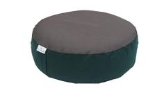 NutriBuck® Buckwheat ZAFU Meditation Cushion Filled with Buckwheat Hulls (Round(16" x 4.5") - Dark Green & Grey)