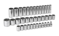 GEARWRENCH 37 Pc. 1/2" Drive 12 Point Standard & Deep Metric Socket Set - 80730