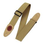 Levy's MSSC8-TAN 2" Signature Series Cotton Guitar Strap With Suede Ends And Slide and Loop Adjustment. Tan Color