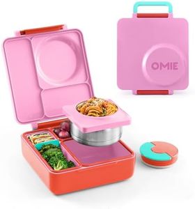 OmieBox Bento Box for Kids - Insulated Lunch Box with Leak Proof Thermos Food Jar - 3 Compartments, Two Temperature Zones (Single) (Packaging May Vary)