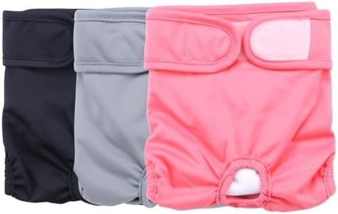 Reusable Dog Nappies Female Small, 3PCS Washable Dog Period Pants in Season, Aitmexcn Super Absorbent Breathable Dog Diapers-Grey-M