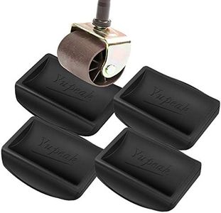 Yupeak Bed Stopper & Furniture Stopper – Caster Cups fits to All Wheels of Furniture, Sofas, Beds, Chairs – Furniture Cups Made up of Solid Silicone and Prevents Scratches (4 Pack（Black）)