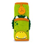 Trunki Seat Belt Pads for Kids | Comfy Childrens Seatbelt Cover | for Car Seats and Pram - SnooziHedz Dudley Dino (Green)