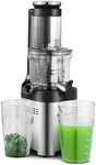 AMZCHEF Cold Press Juicer, Juicer Machines - 3.1" Large Feed Chute for Whole Fruits & Vegetables, Stainless Steel Slow Masticating Juicer Easy to Clean, Large Auger, Double Strainers, White