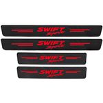 4Pcs Car Door Sill Protector for Suz-uki Swift Sport, Carbon Fiber Outer Door Sill Non-Slip Kick Plates Sticker Trim, Auto Accessories Scuff Guard Threshold Cover Pedal Edge Entry Guard Decorative