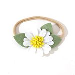 Agkvw White Felt Daisy Baby Headband- Two Groovy and Groovy One Headband, Woodland Baby Headbands, New Born Shooting Props, Half Birthday Flower Headband