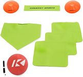 Rukket Kickball Set with Bases | Rubber Throw Down Plates and Kick Ball | Perfect for Kids and Adults | Playground and Backyard Game | Air Pump and Foul Line Cones