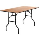 Flash Furniture 30x60 Wood Fold Table, Engineered, Natural, 30" x 60"