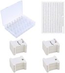 Peirich Embroidery Floss Organizer Box - 24 Compartments with 100 Hard Floss Bobbins and 459 Color Number Stickers