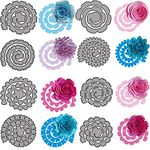 CYFUN DESIGN 8Pcs 3D Flowers Spiral Metal Cutting Dies For Card Making Diy Scrapbooking Embossing Stencil Die Cuts Punch Template Mould Arts Crafts For Paper Crafting Handmade Crafts