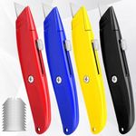 4 Pack Utility Knives with 10 Extra