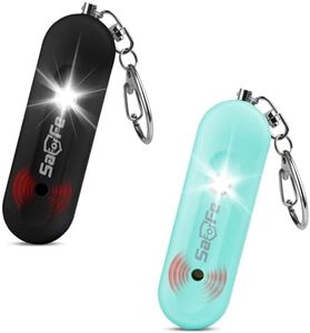 Personal Safety Alarm - Waterproof Rechargeable Security Alarm - 140dB Extra Loud Siren & Strobe Light - Self Defense Keychain - Gift for Women, Teenagers, College Girls, Seniors(Aqua+Black)