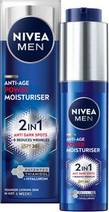 NIVEA MEN Anti-Age 2in1 Moisturiser 50ml – SPF 30, Thiamidol, Hyaluronic Acid