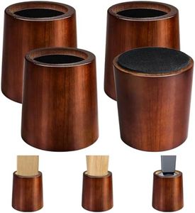 KOIKEY Furniture Raisers Bed Risers - 4 Inch Wooden Circle Heavy Duty Furniture Height Extenders Lifts for Sofa Couch Desk Chair Table Base Raising Space, Convenient Store and Cleaning, Pack of 4