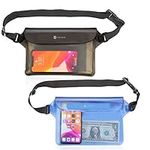 Syncwire Waterproof Pouch Bag with Adjustable Waist Strap (2 Pack) - IP68 Waterproof Waist Bag Screen Touchable Dry Bag with Adjustable Belt for Beach, Swimming, Boating, Fishing, Hiking, etc