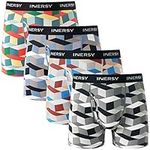 INNERSY Mens Underwear Multipack Soft Underpants Open Fly Trunks Colourful Boxers Pack of 4 (M, Colorful Cube)