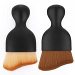 Amaxiu No Scratch Auto Interior Dust Brush, 2PCS Car Interior Cleaning Soft Brush Car Detailing Brush Car Cleaning Brushes Duster Soft Bristles Detailing Brush Dusting Tool(Light Brown, Dark Brown)