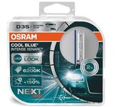 OSRAM XENARC COOL BLUE INTENSE D3S, +150% more brightness, up to 6,200K, xenon headlight lamp, LED look, duo box (2 lamps), 66340CBN-HCB