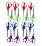 S & E TEACHER'S EDITION 8.5 Inch Scissors 16Pcs, Stainless Steel Sharp Blade, Comfort-Grip Handles, Pack of 16.