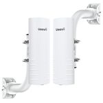 UeeVii Wireless Bridge Outdoor CPE452 with Pole Mounts, 5.8G Point to Point WiFi Bridge, 3KM Long Range CPE, 14dBi High Gain Antenna for Extending Network to Shop/Barn/Garage, Waterproof, Plug & Play