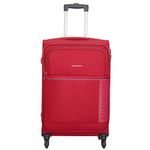 Aristocrat Baleno 79 Cms Large Size Polyester Soft Sided 4 Wheels Spinner Luggage/Suitcase/Trolley Bag-Red