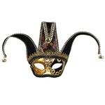 ABOOFAN Masquerade Mask for Men Women Venetian Jester Mask Half Face Mardi Gras Mask for Halloween Costume Party, Ball Prom, Wall Decoration ( Black )