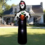 8 Ft Halloween Inflatable Decorations Outdoor - Scary Halloween Blow Ups Inflatable Grim Reaper - Built-in 5 LED Lights for Party Yard Garden Lawn Décor