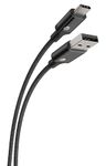 AT&T USB-A to USB-C Cable with Braided Cable for Apple iPhone, iPad, Watch, Google Pixel, and Samsung Galaxy (Black, 6 Feet)