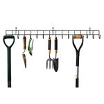 Direct Online Houseware House Of Home Tool & Garden Storage Rack | Metal Wall Hanging Shed Hooks For Gardening Tools, Equipment, Shovels, Rakes, Hose | 16 Hooks One Tier Garage Organiser