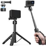 ULANZI MT-34 Extendtable Selfie Stick Tripod, Go Quick II 20.7in Action Camera Tripod Stand Hand Strap 4 Stage Portable Vlog Accessories for Action Camera Hero 12 11 10 9/Max/DJI OSMO/Insta 360